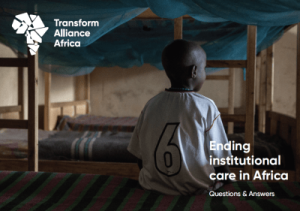 Cover image from the TAA publication ending institutional care in Africa